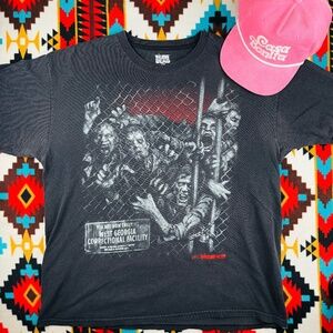 The Walking Dead Prison Fence Zombies Graphic T-Shirt XL